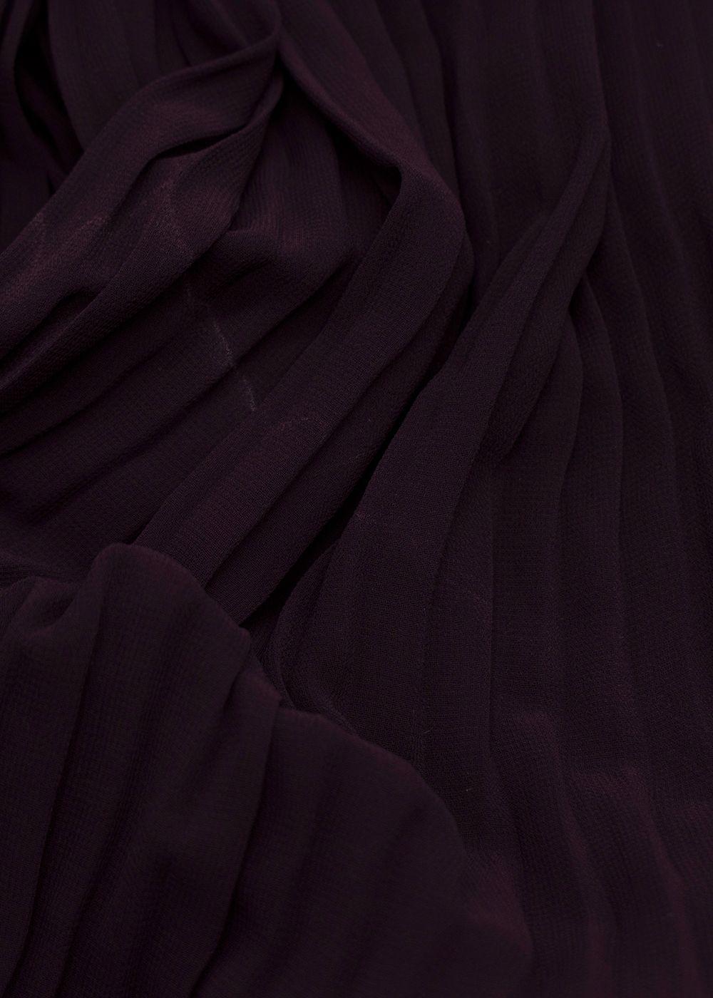 Diane Von Furstenberg Burgundy Pleated Wrap Maxi Dress