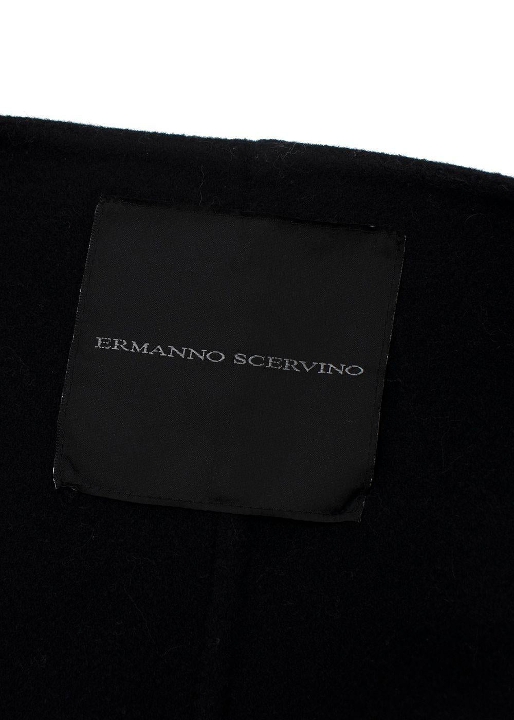 Ermarnno Scervino Black Wool Coat