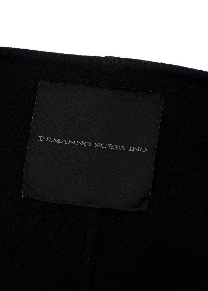 Ermarnno Scervino Black Wool Coat