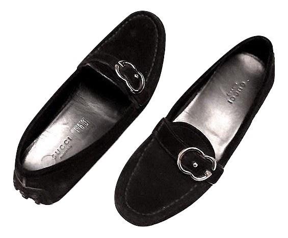 Black Suede Interlocking G Loafers