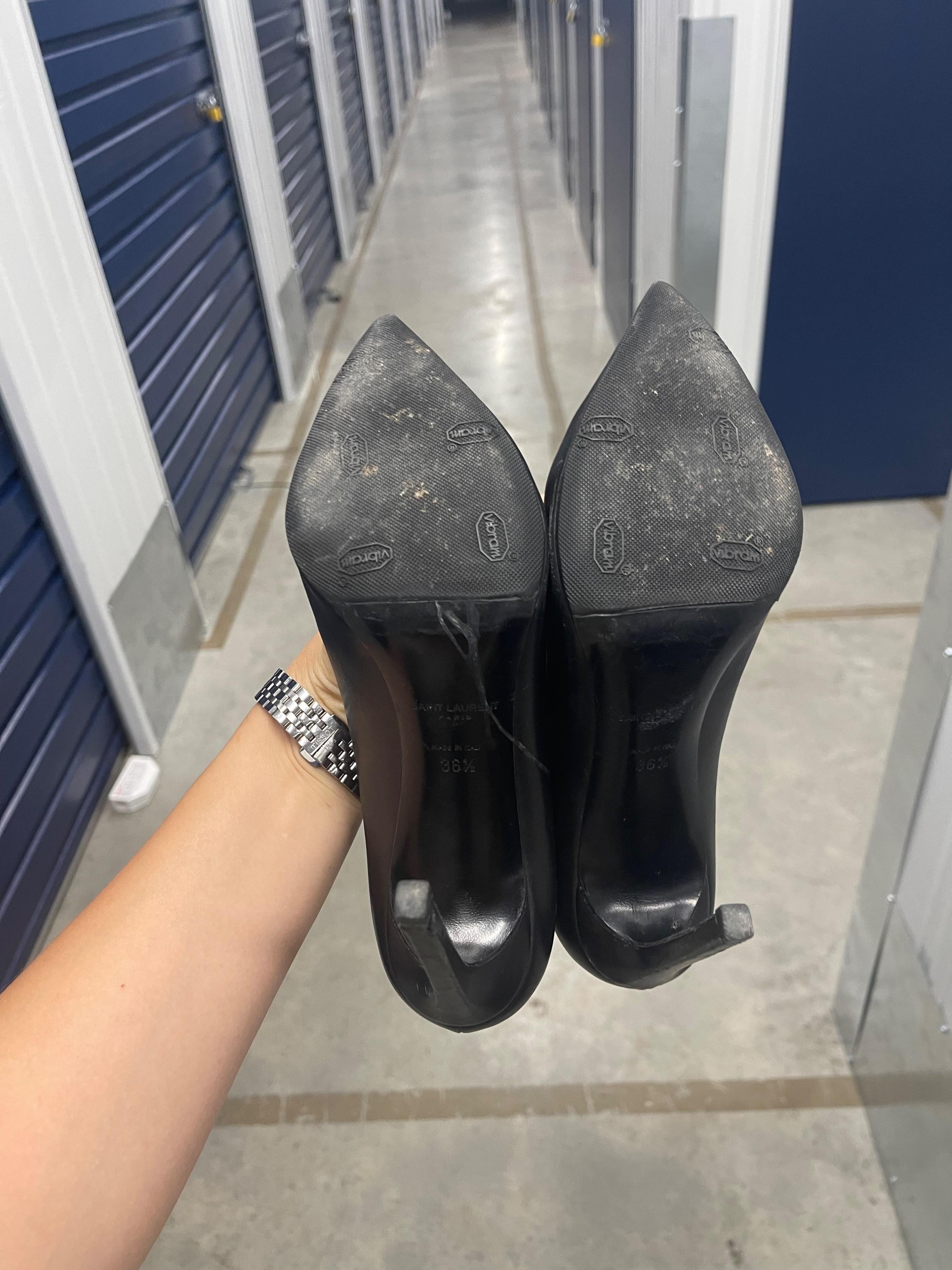 Anja 105 Black Leather Pointed Toe Pumps