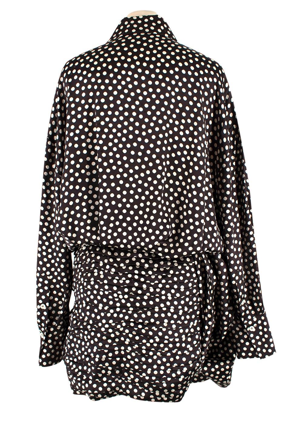 Magda Butrym Brown Polka-dot Silk Shirt Dress