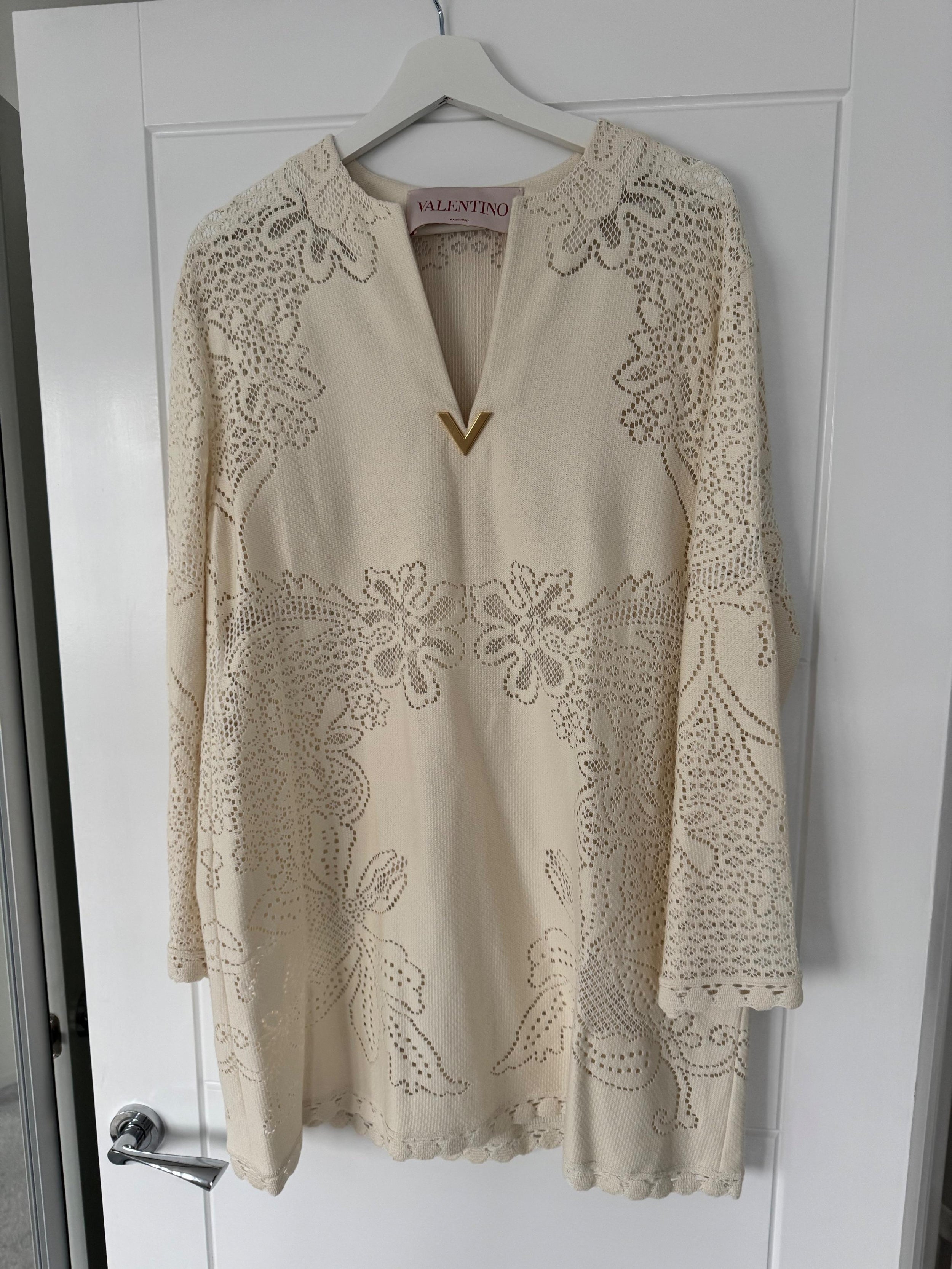 Valentino Beige Floral Cover Up Dress