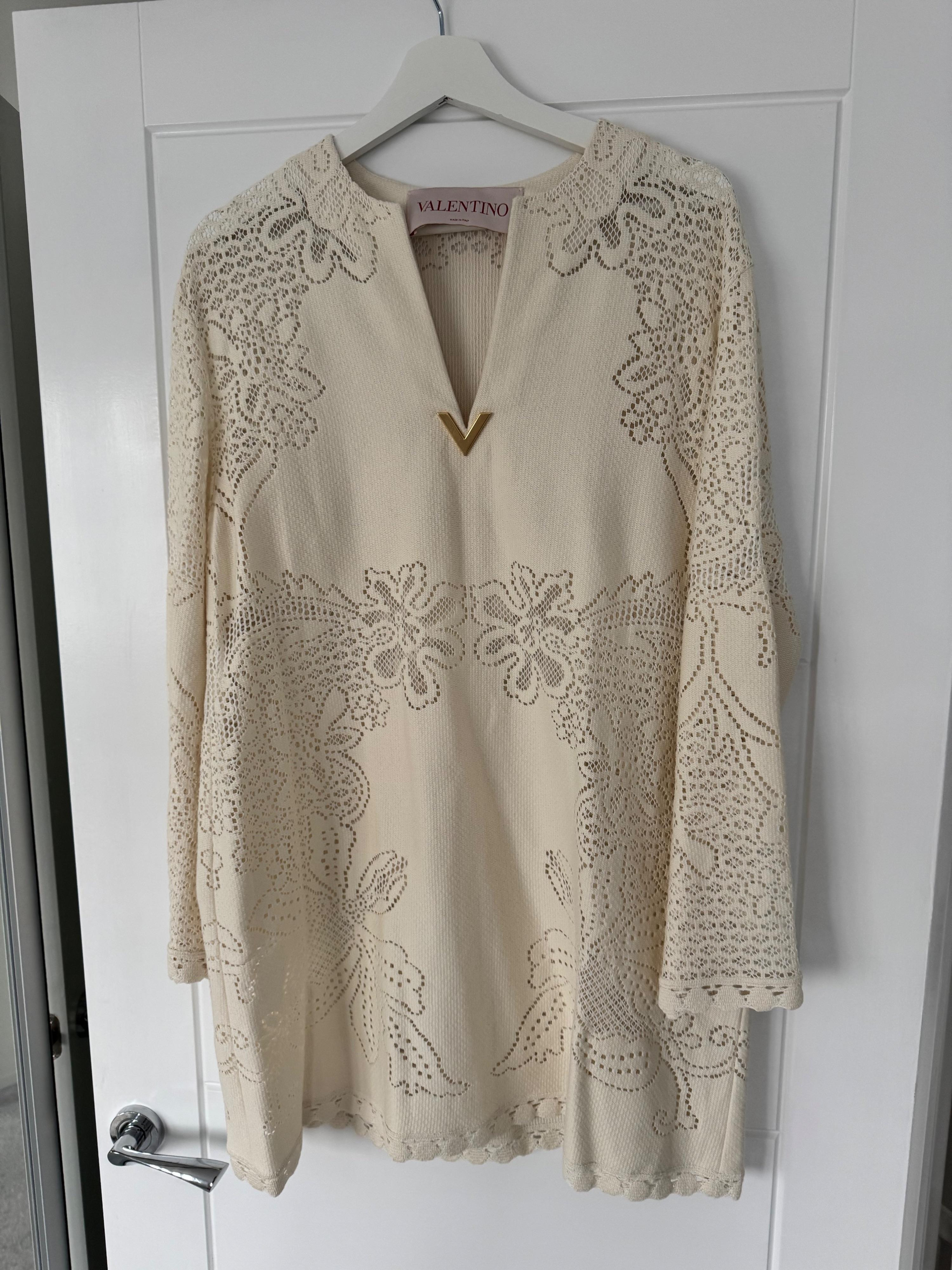 Valentino Beige Floral Cover Up Dress
