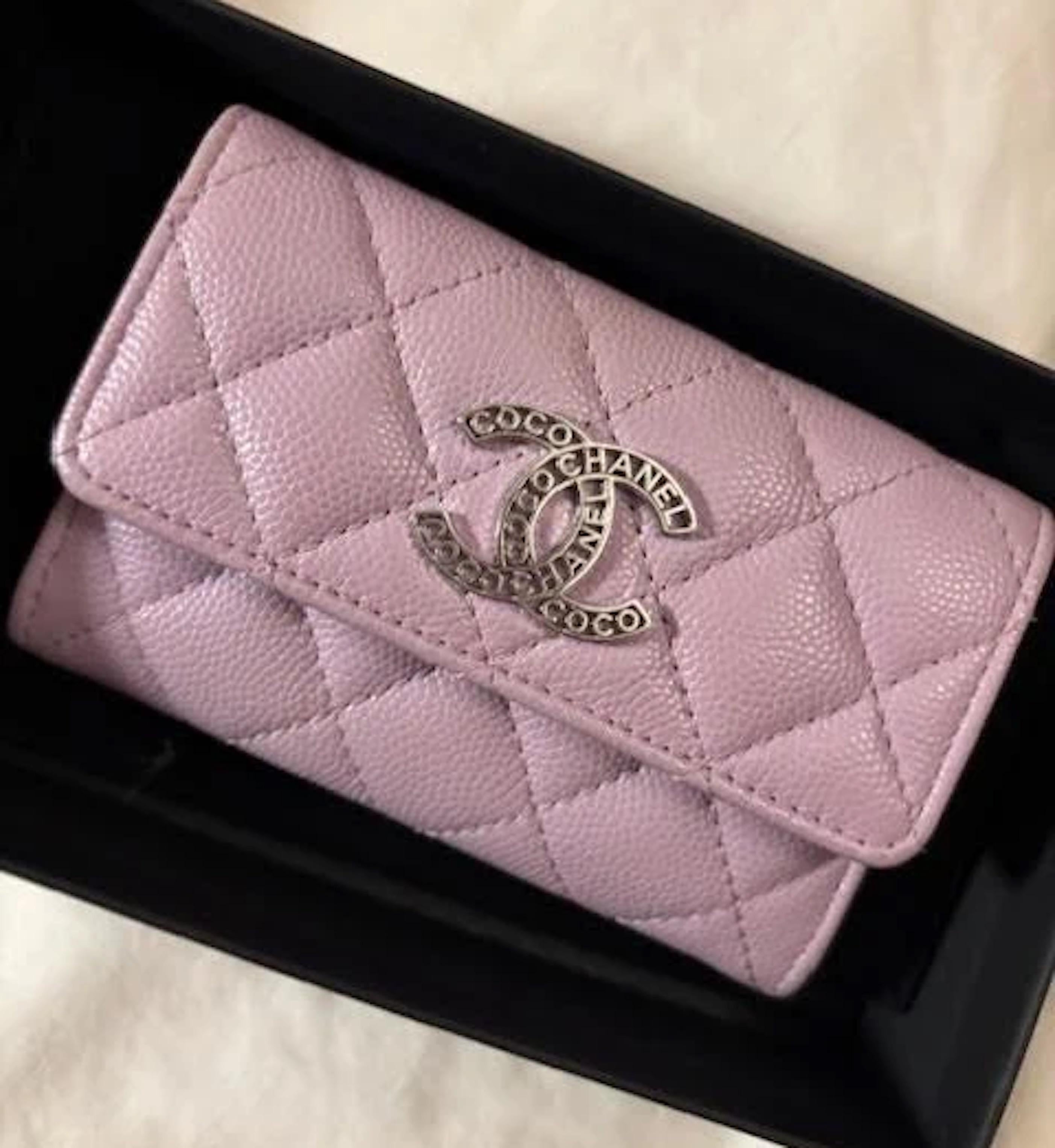 Chanel Lilac Caviar Card Holder