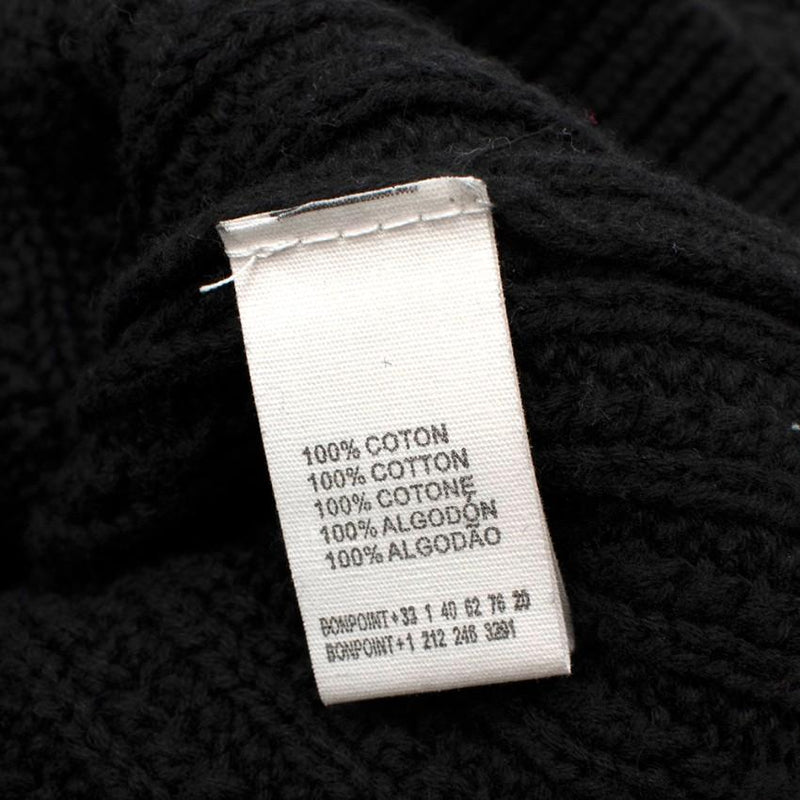 Bonpoint Dark Grey Knitted Cotton Cardigan