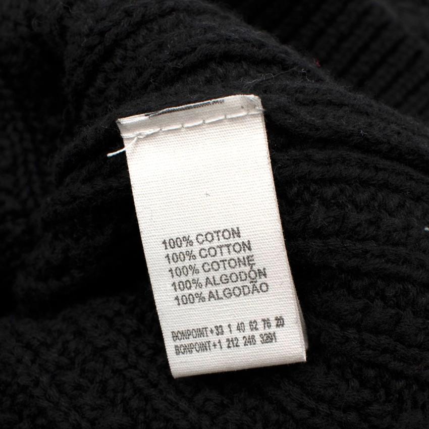 Bonpoint Dark Grey Knitted Cotton Cardigan