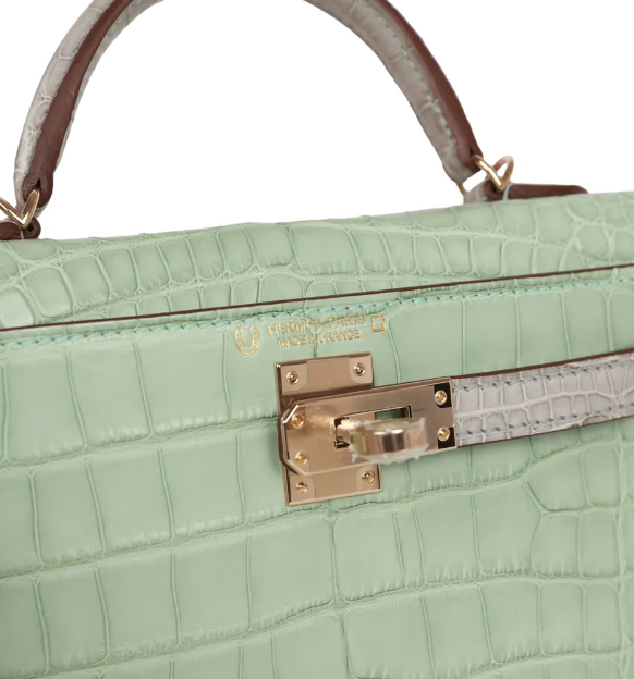 Hermès Kelly 20 Horse Shoe Stamped Sellier Mississippiensis Alligator Matte Bi-Colour