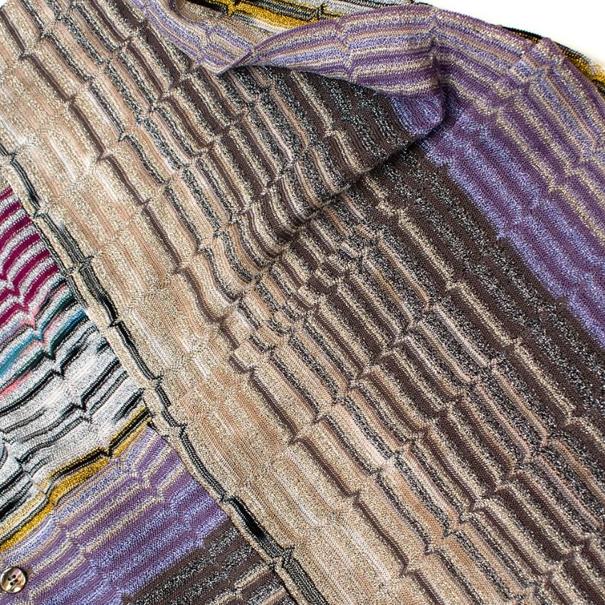 Missoni metallic knit button down shirt dress