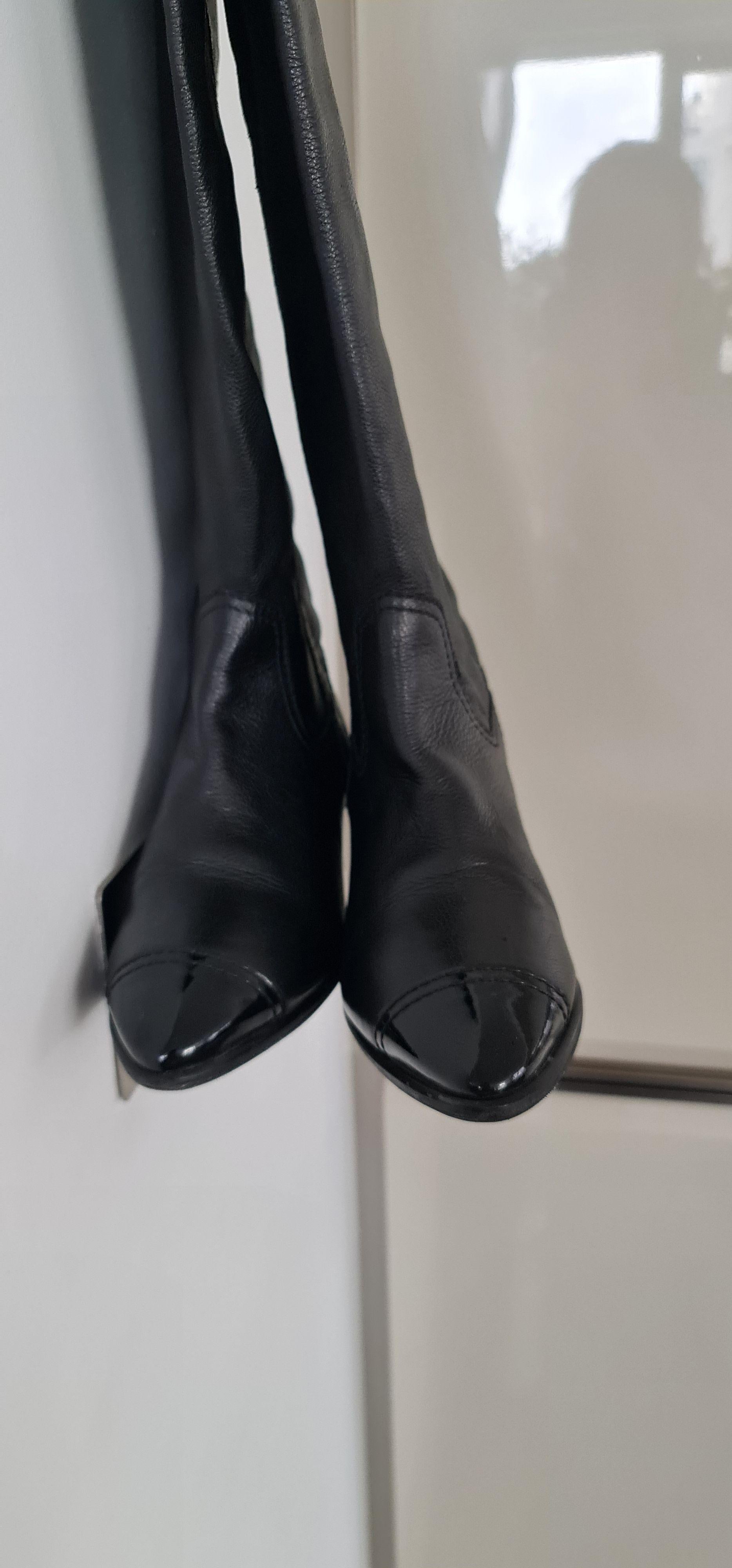 Black Leather Over The Knee Boots
