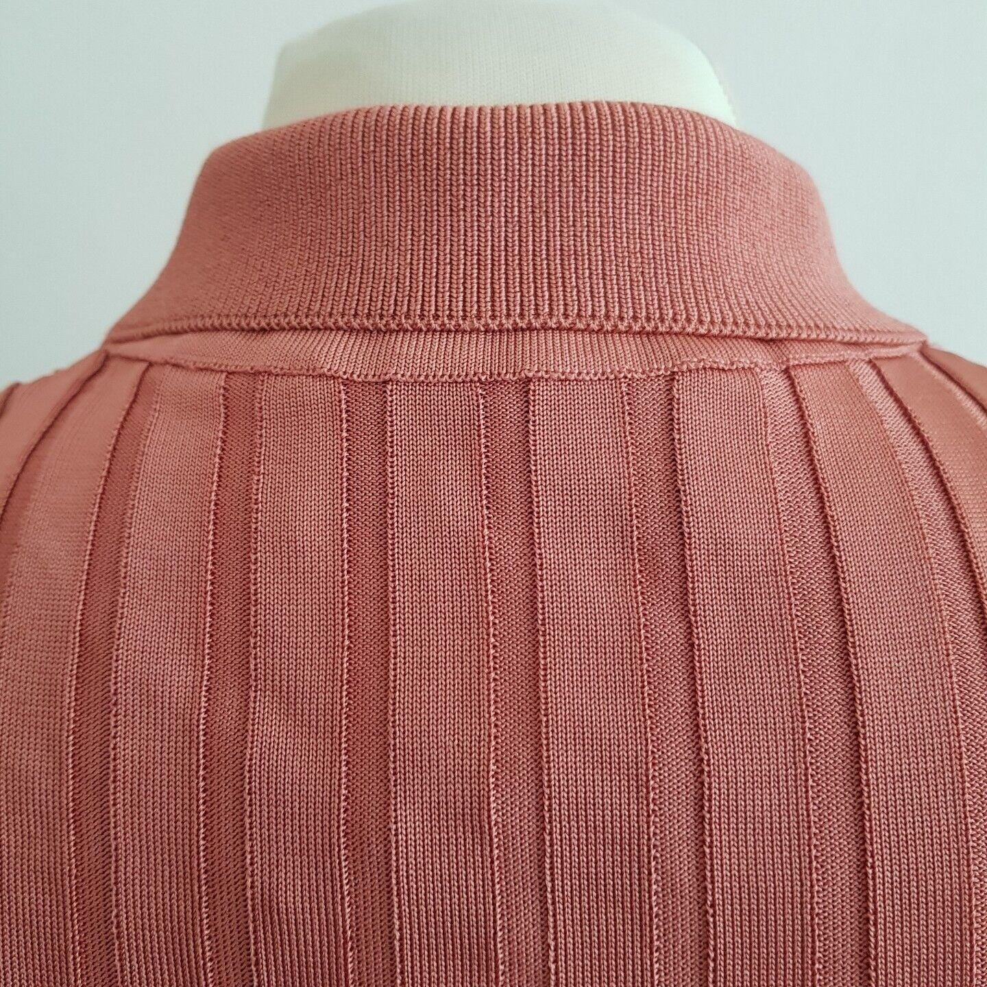 Rose Gold Ribbed Knit Jimmy Polo Shirt