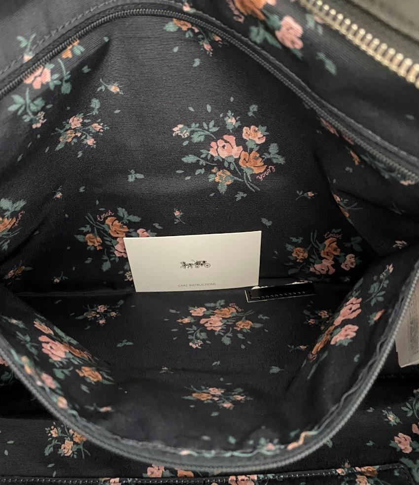 Coach Black Leather Trimmed Nylon Tote Bag