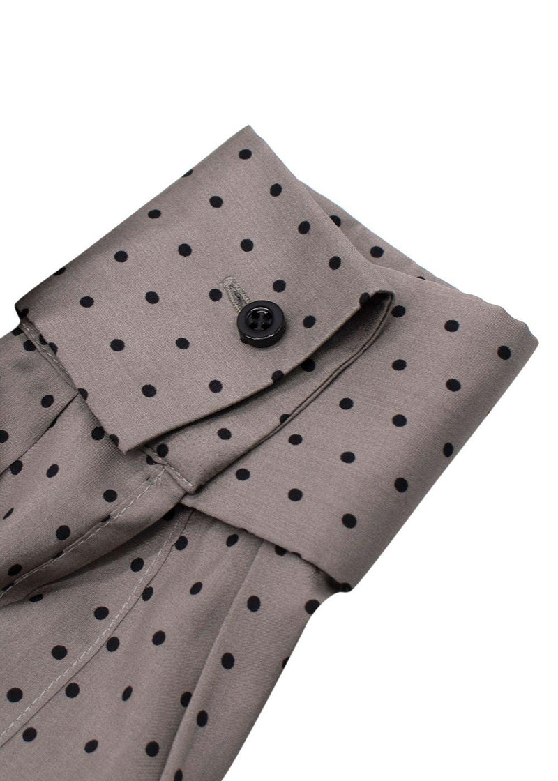 Dior Grey Polka Dot Silk Blouse