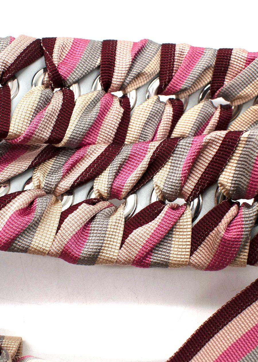 Striped Lace-Up Shoulder Strap