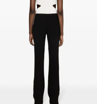 Off-White Side-Stripe Ribbed Flared Trousers