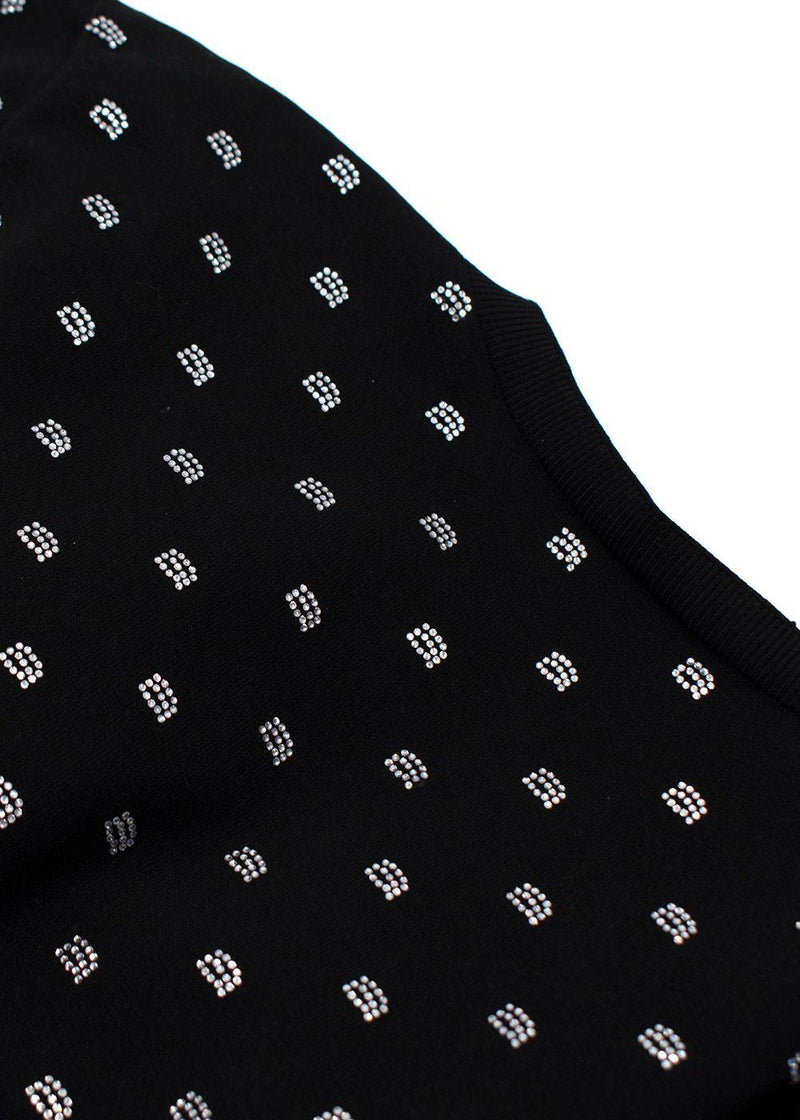 Alexander Wang Black Cropped Crystal T-Shirt