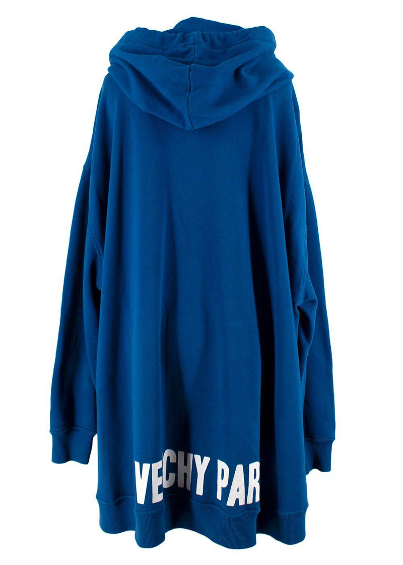 Givenchy Royal Blue Silk Tie Oversized Hoodie