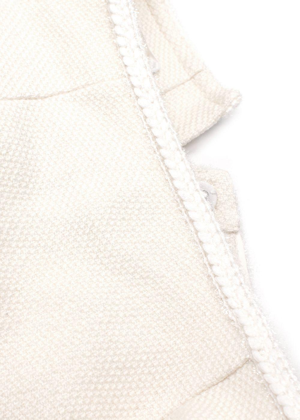 Self Portrait White Boucle Tweed Mini Skirt