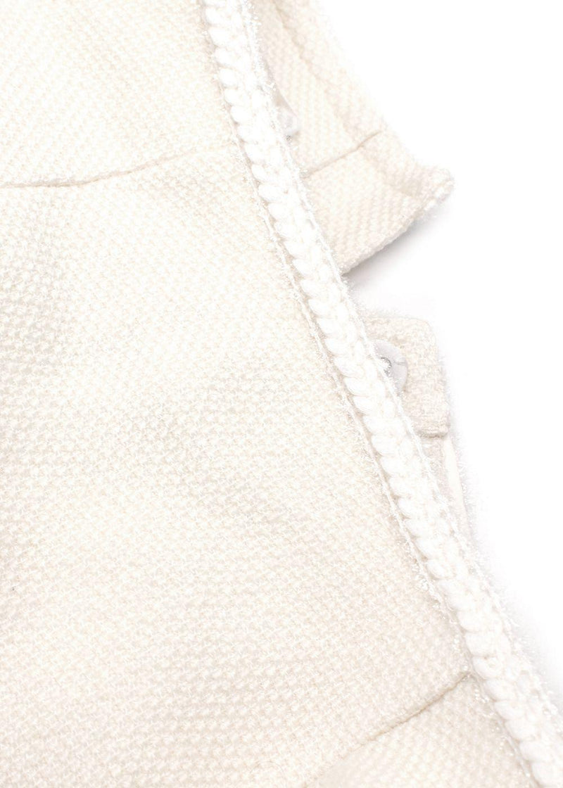 Self Portrait White Boucle Tweed Mini Skirt