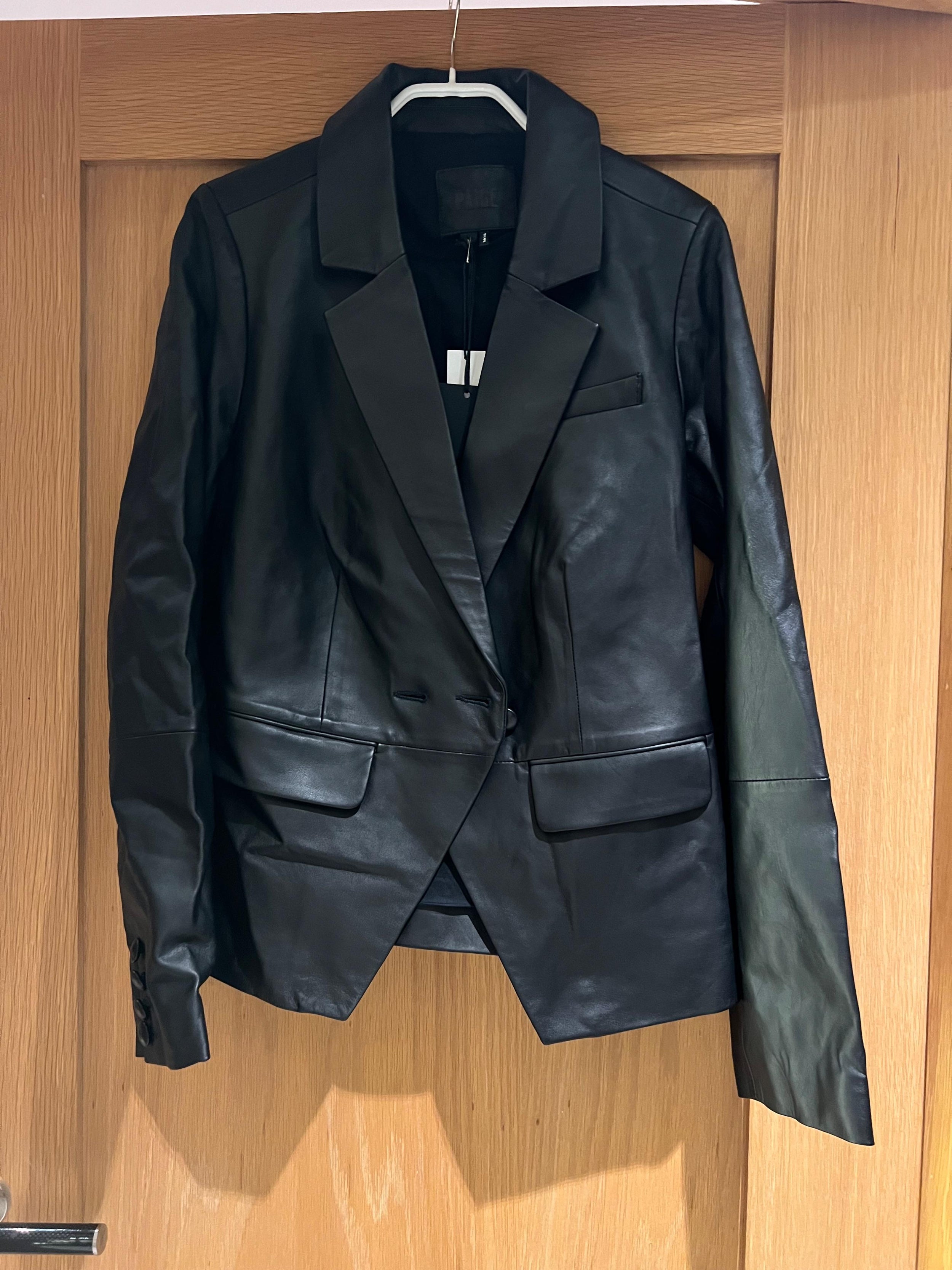 Aventura Double-breasted Leather Blazer