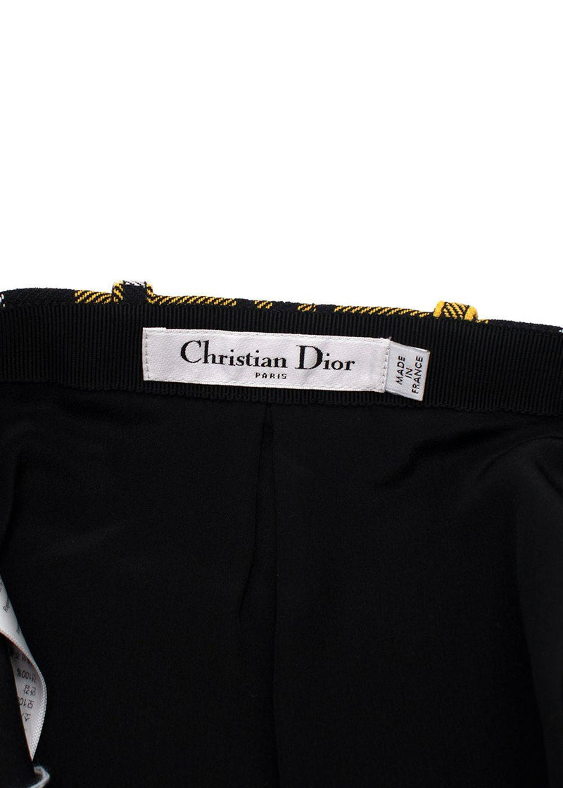 Dior Yellow Checked Pleated Mini Skirt