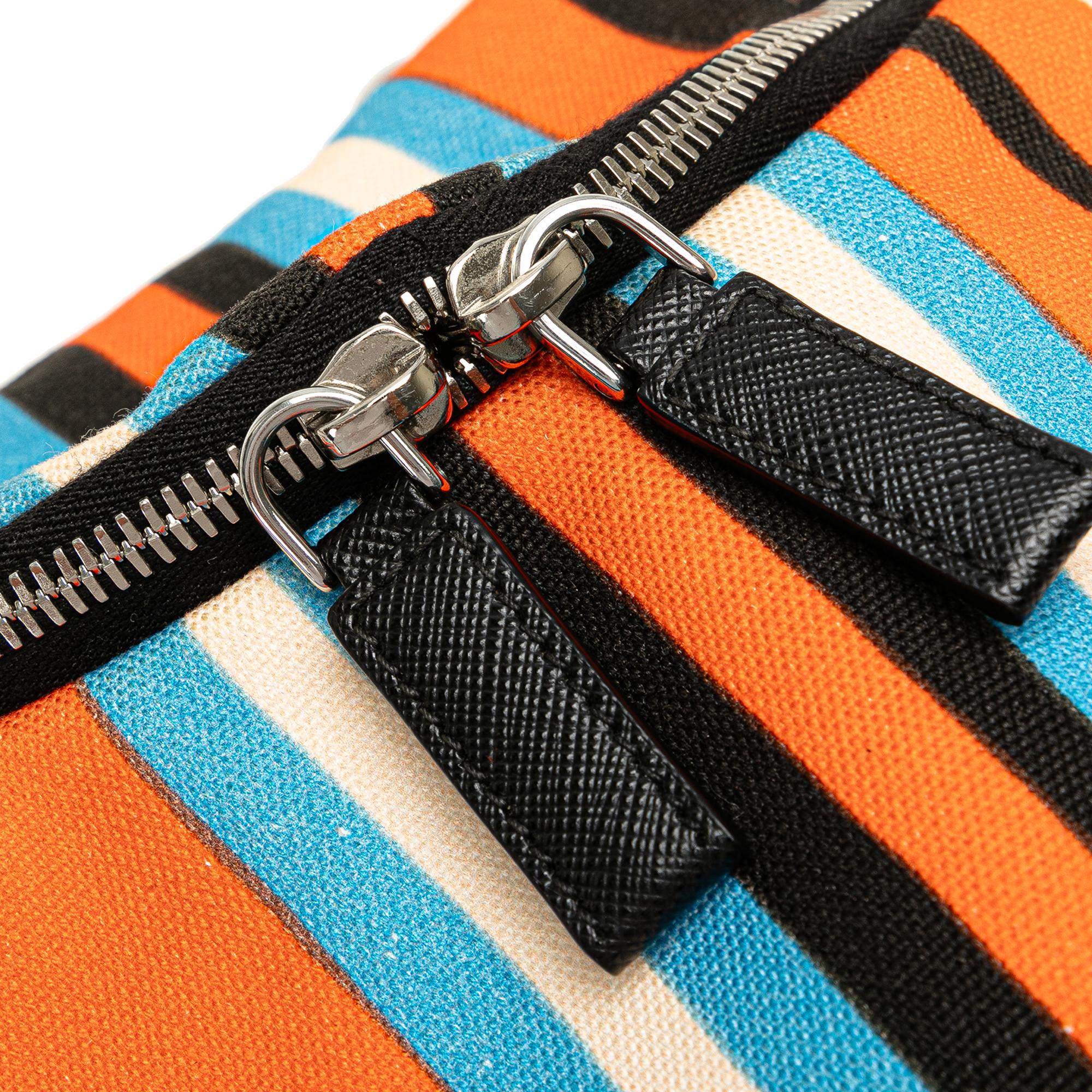Prada Multicoloured Striped Canapa Baiadera Crossbody Bag