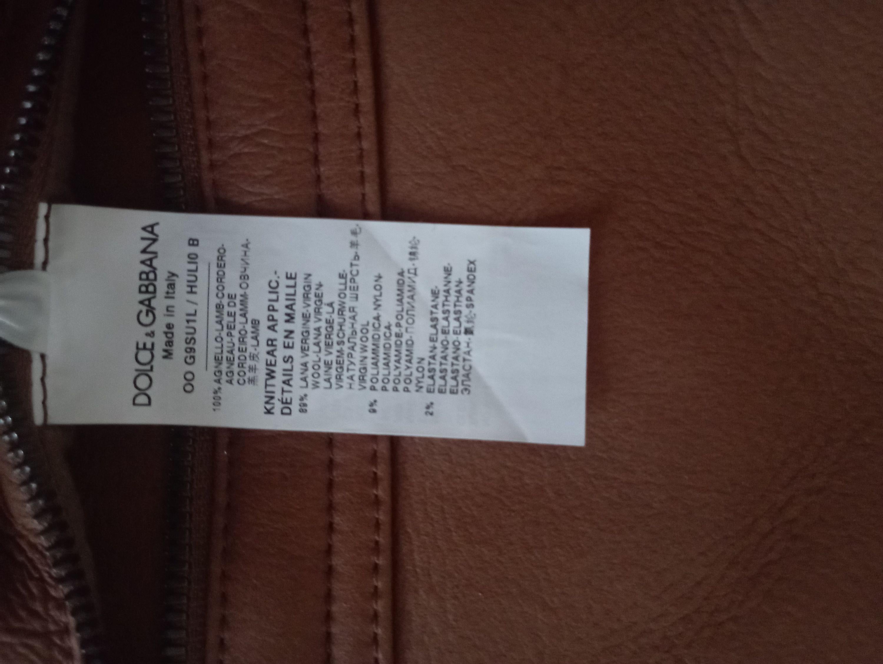 Dolce & Gabbana Tan Leather Trucker Jacket