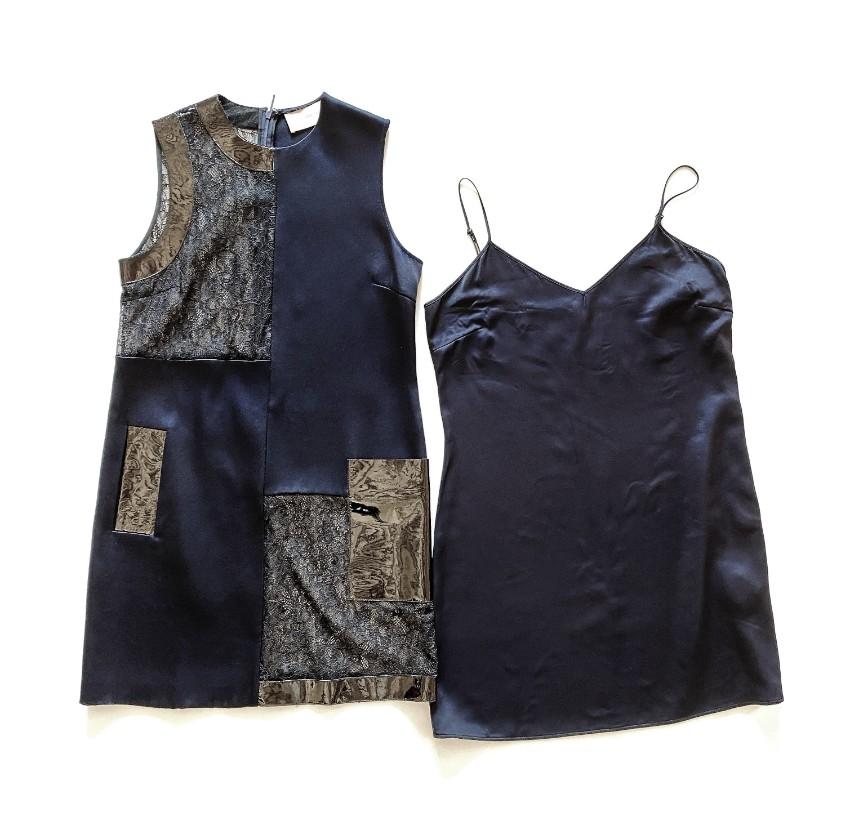Christopher Kane Colour Block Lace & Leather Panelled Sleeveless Dress