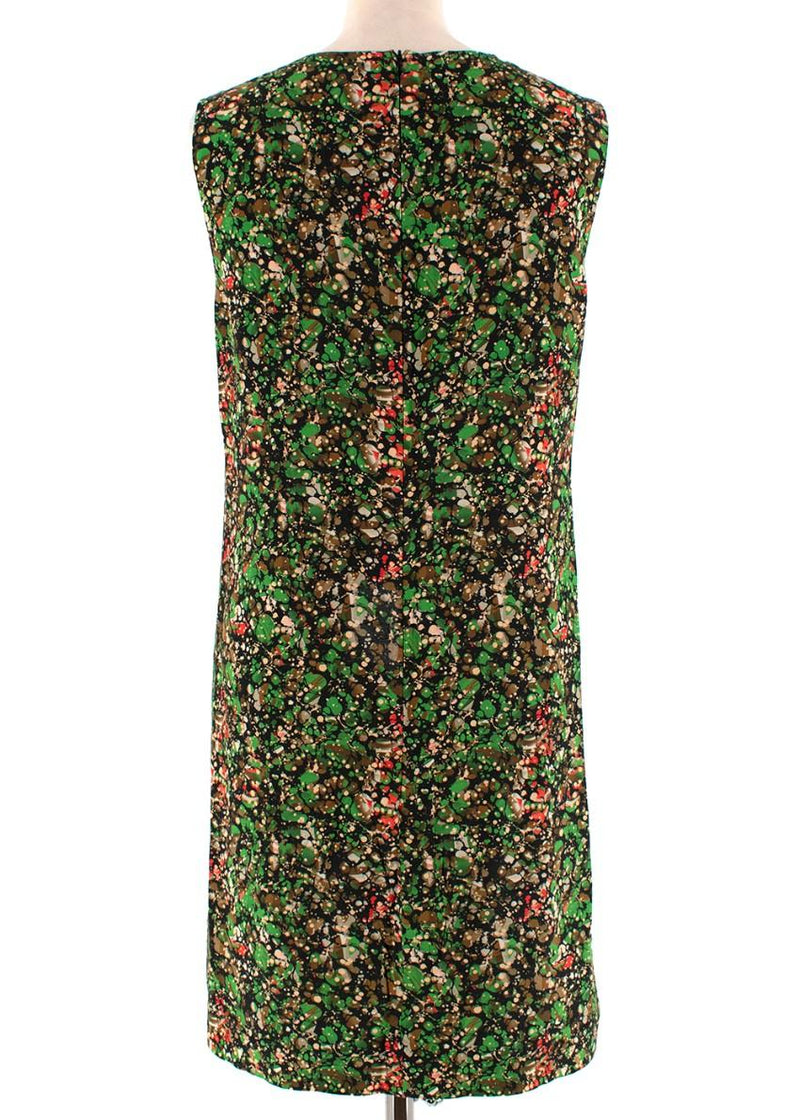 M Missoni Green Printed Sleeveless Shift Dress