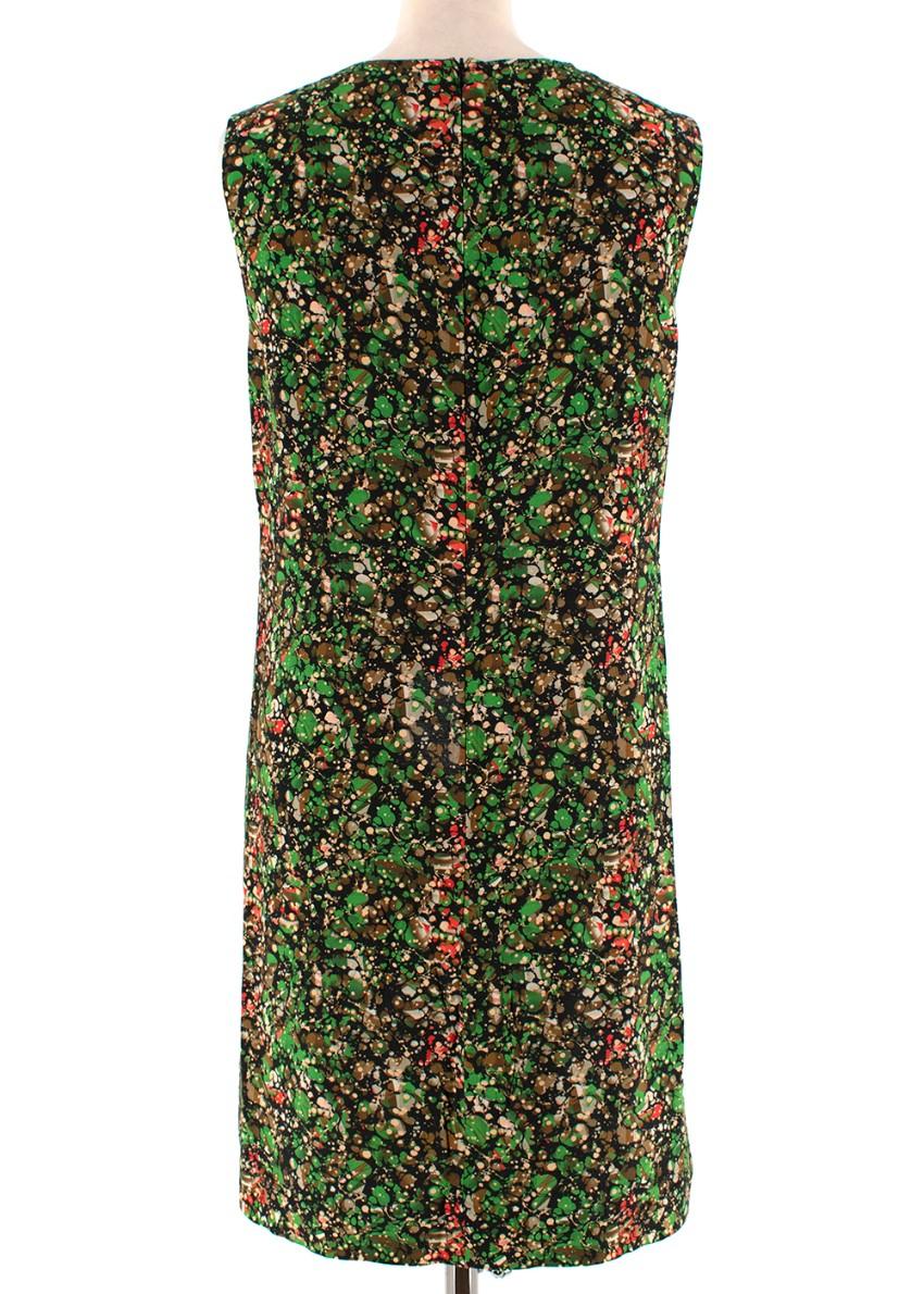 M Missoni Green Printed Sleeveless Shift Dress