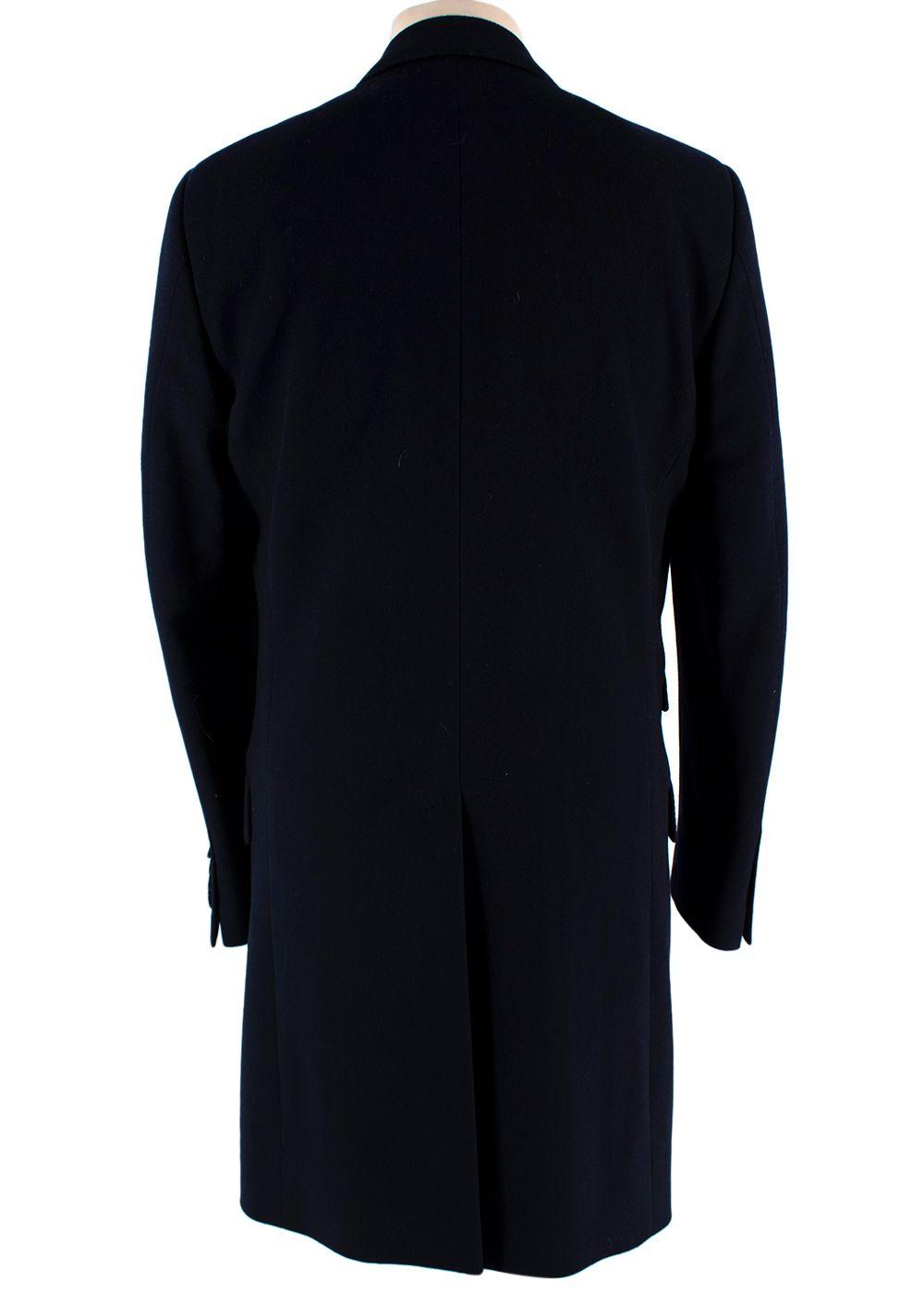 Dolce & Gabbana Navy Single Breasted Wool Coat
