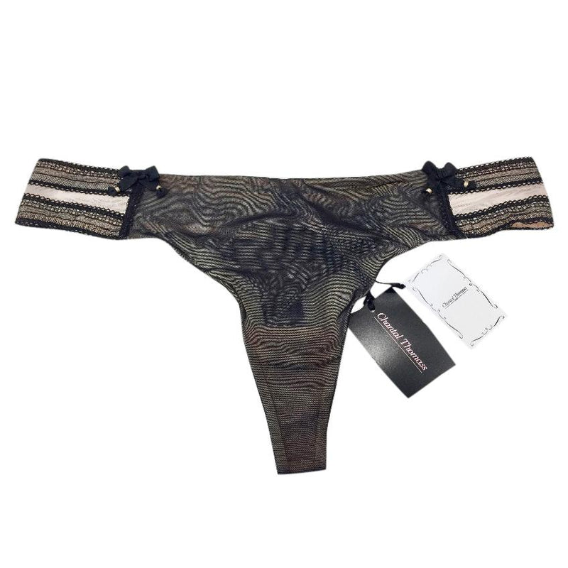 Chantal Thomass Black & Nude Tulle Thong