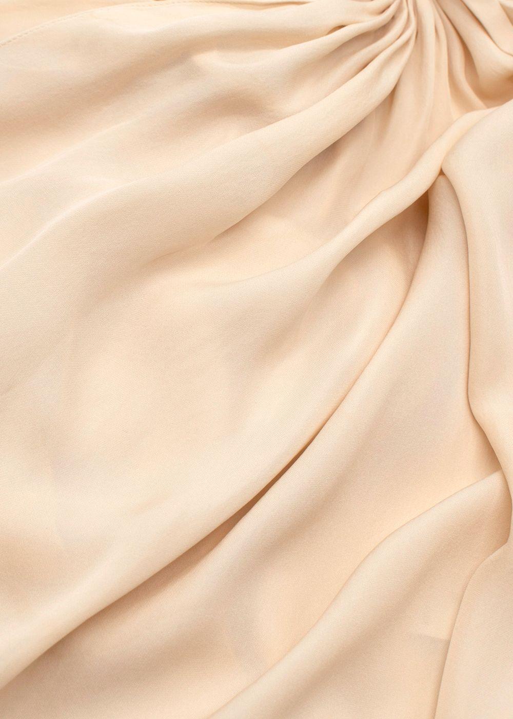 Lanvin Nude Drawstring Silk Blouse