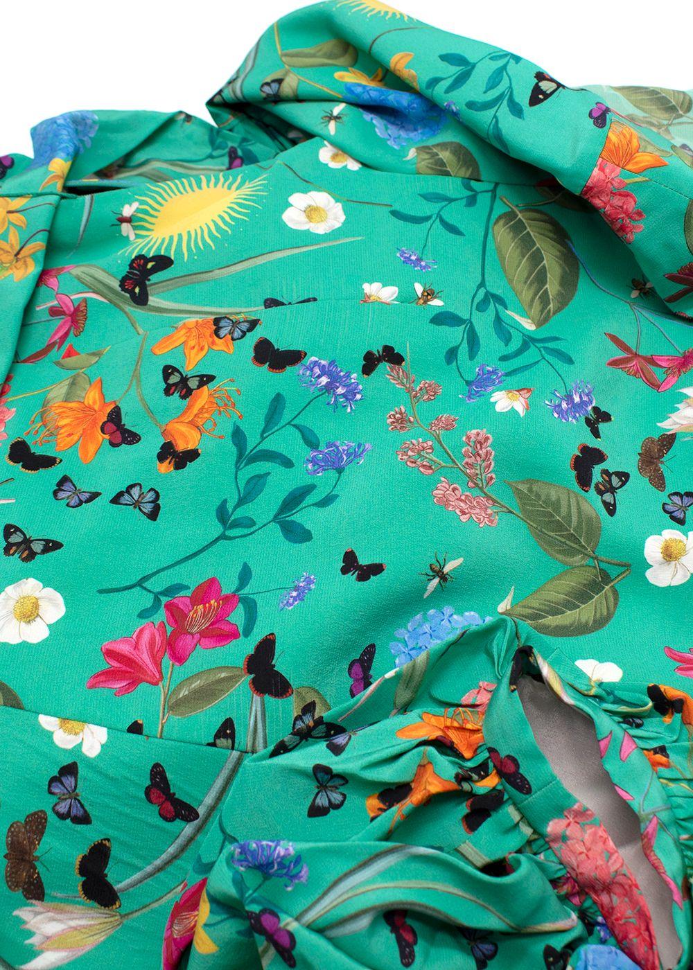Borgo de Nor 100% Silk Floral-Print Midi Dress