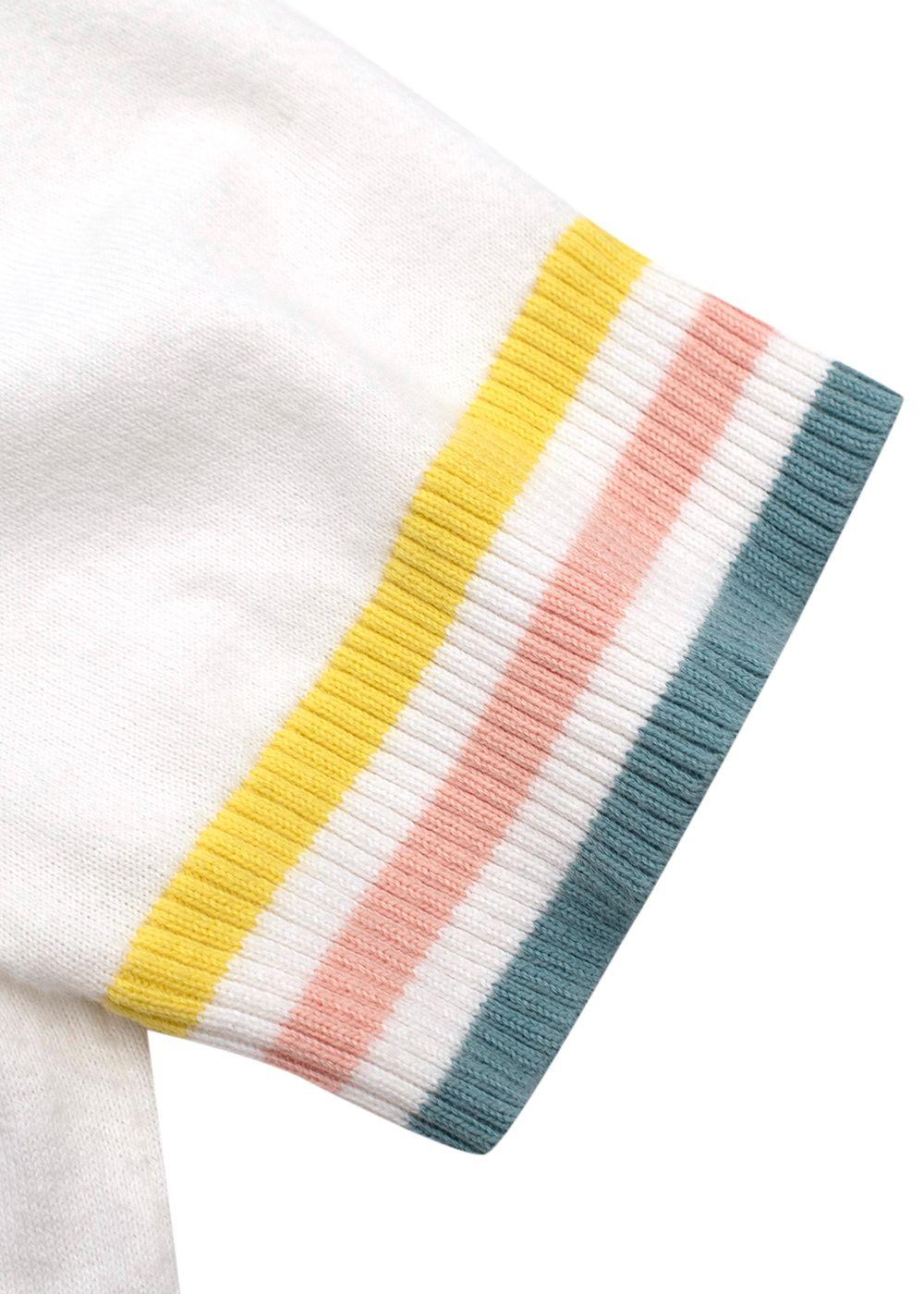 Kids 12Y Candy Stripe Trim Knit Top