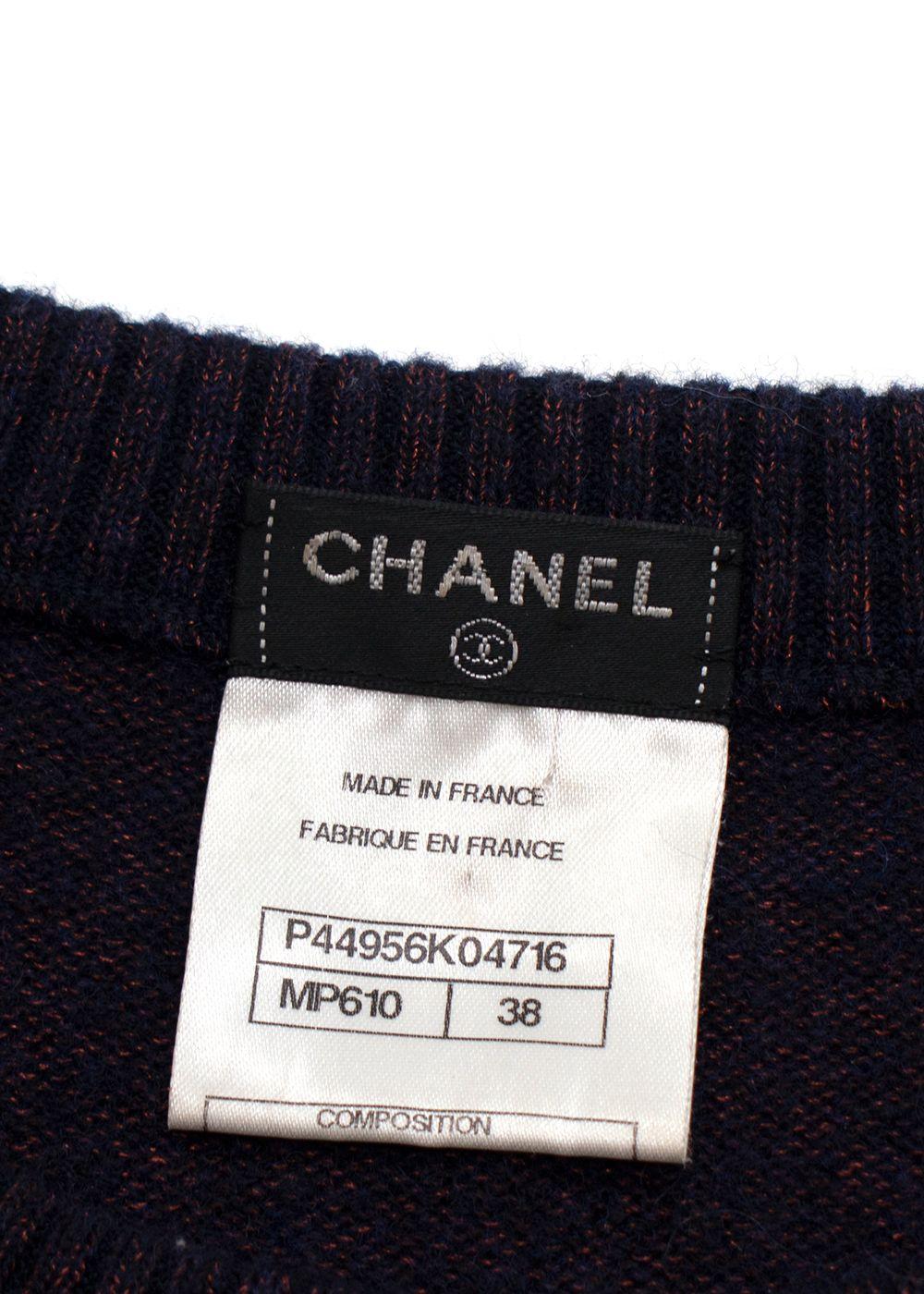 Chanel Multicoloured Crystal Embellished Striped Jumper