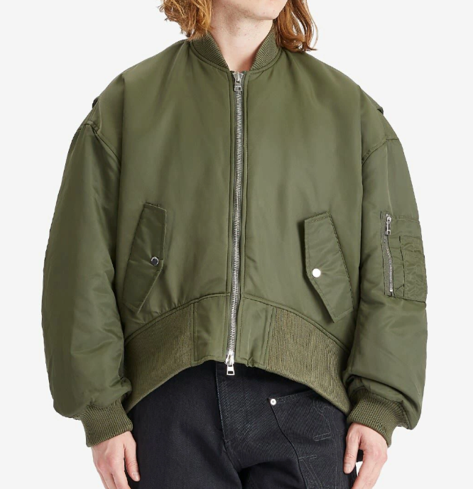 JW Anderson Oversized Curved Hem Bomber Jacket