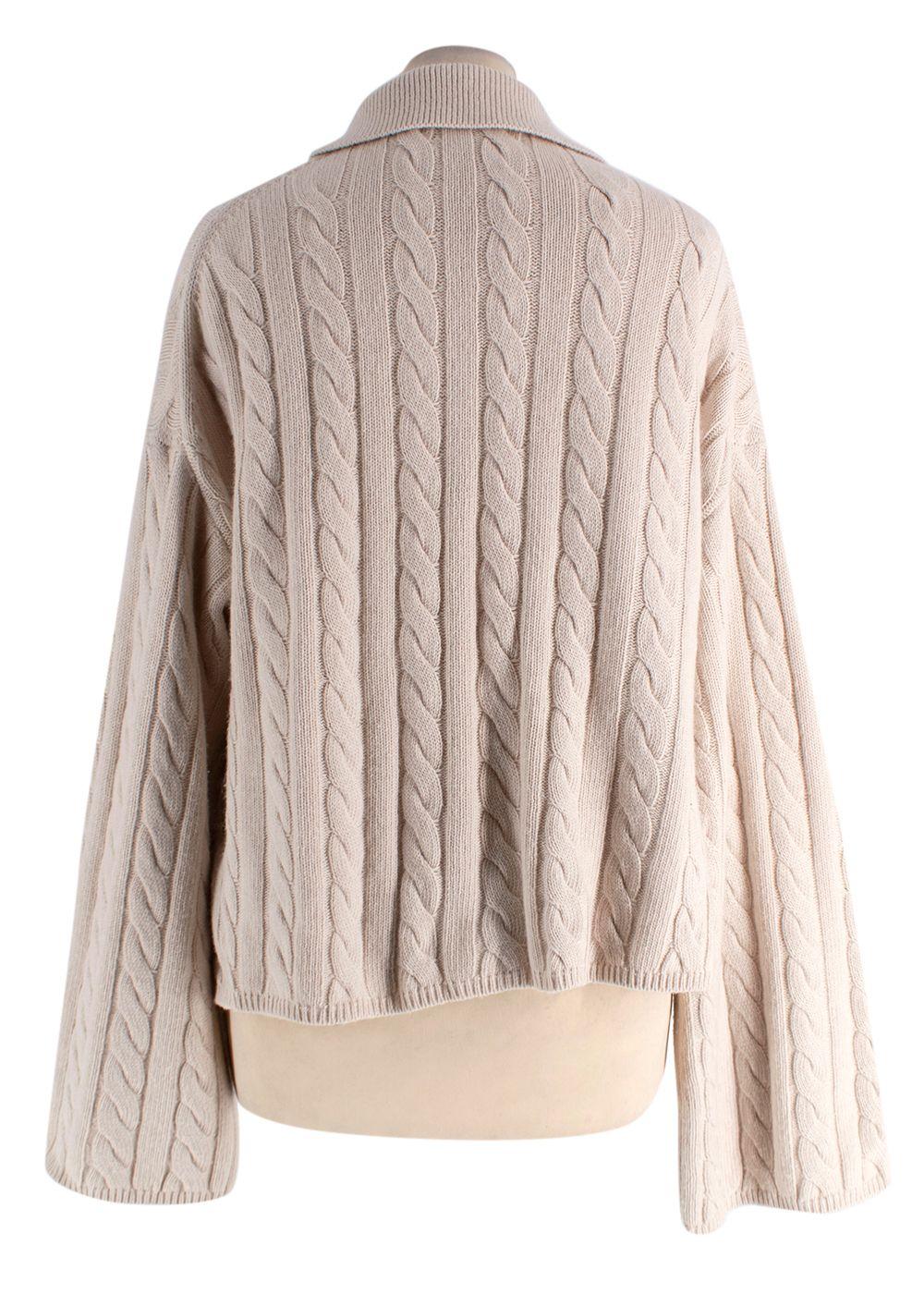 Joseph Cream Light Cable Knit Polo Neck Jumper