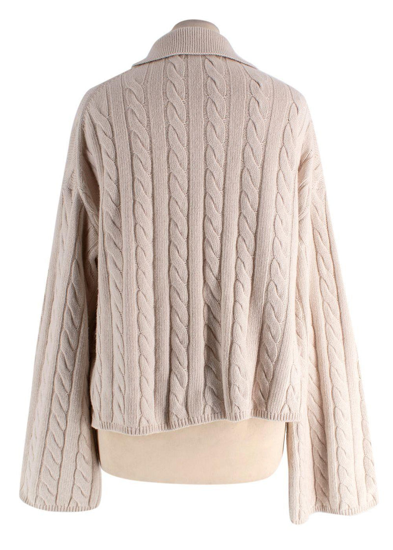 Joseph Cream Light Cable Knit Polo Neck Jumper
