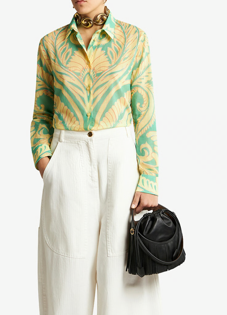 Abstract Print Cotton Shirt