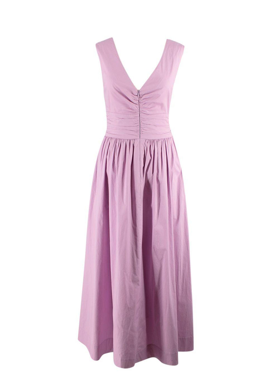 Staud Lavender  Gloria Stretch-Cotton Poplin Maxi Dress