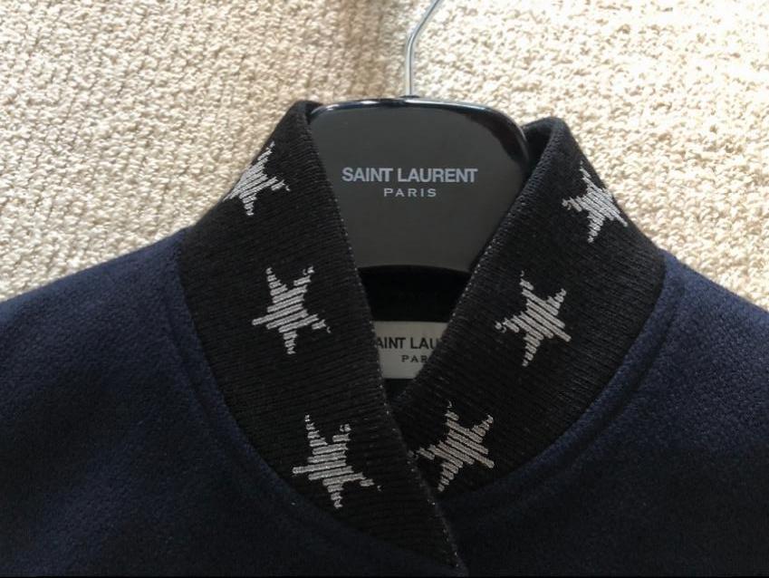 Saint Laurent Navy America Varsity Teddy Jacket