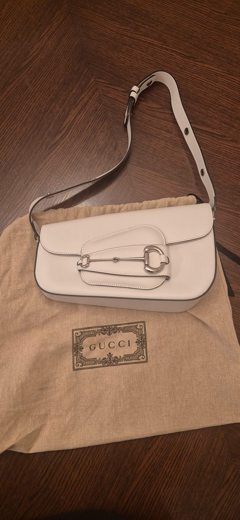 Gucci White Leather Horsebit 1955