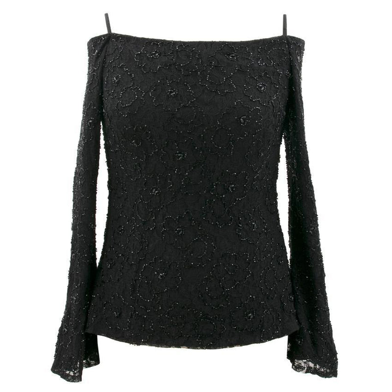 Basix Black Label Beaded Lace Top