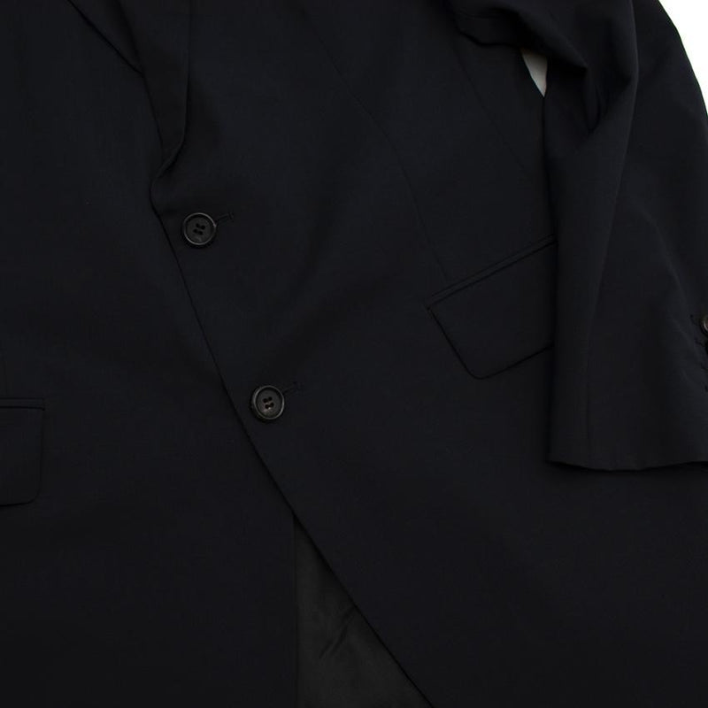 Prada Navy Wool Single Breasted Tailored Jacket