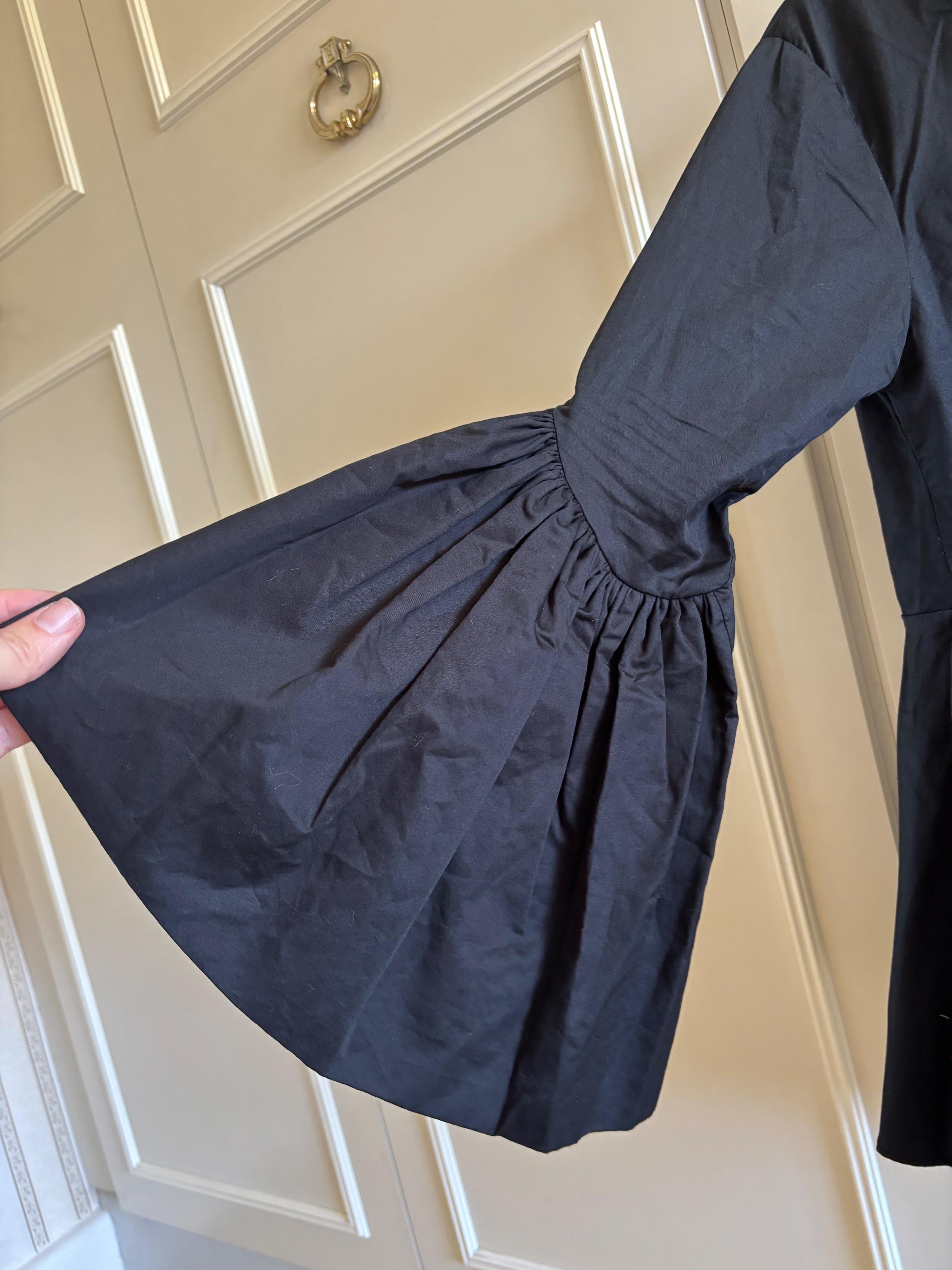 Black Cotton Peplum Top