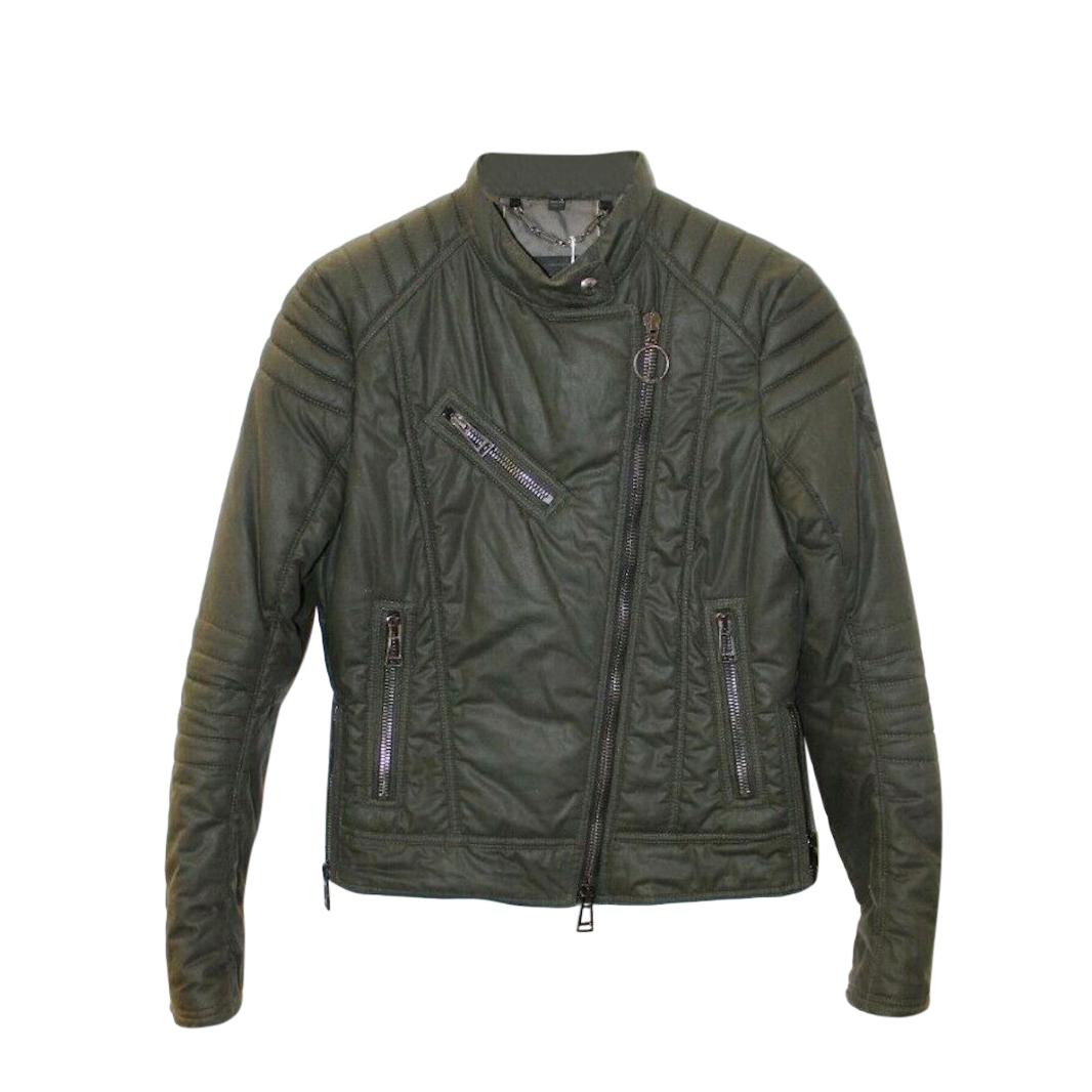 Belstaff Green Outlaw Waxed Biker Jacket