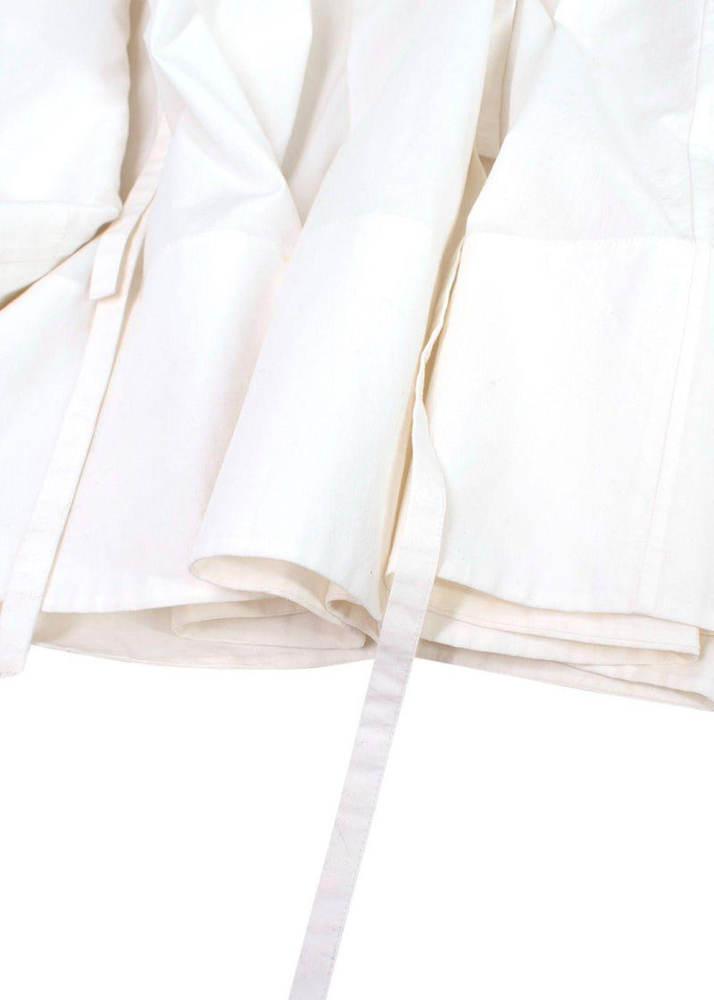Chloe Drawstring White Cotton Tunic Dress