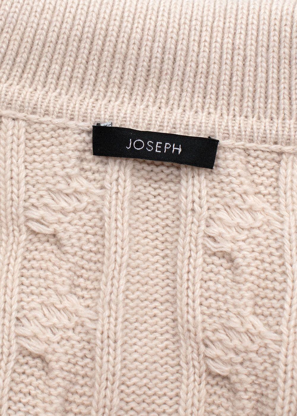 Joseph Cream Light Cable Knit Polo Neck Jumper