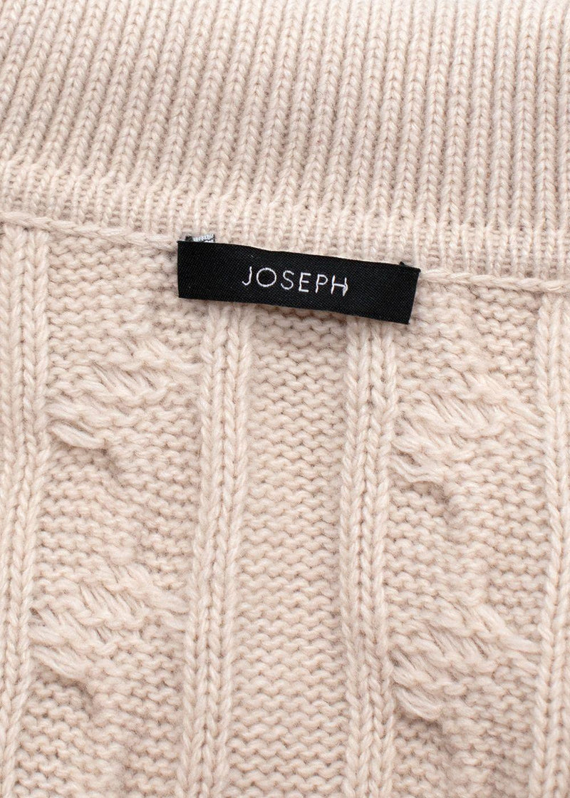Joseph Cream Light Cable Knit Polo Neck Jumper